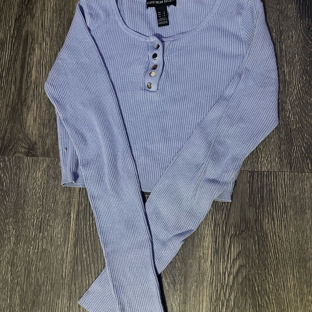 Streetwear Society Light Blue Ribbed Top